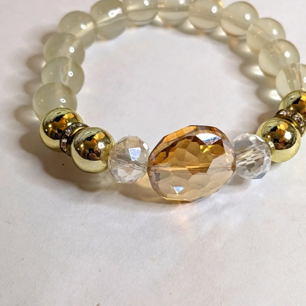 Vintage Crystal Stretch Beaded‎ Bracelet